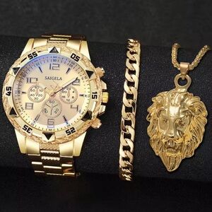 Saigela Gold Watch and Jewelry Set